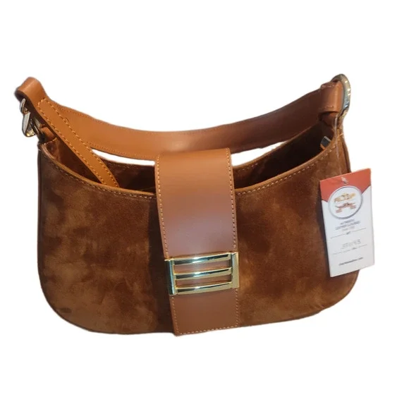 Charlie Leather Stazalina Rich Cognac/Brown Small Handbag & Crossbody - NWT - Picture 10 of 12